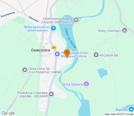 Mapa dojazdu do warsztatu samochodowego w miejscowości Osiecznica