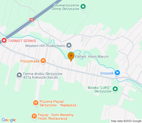 Mapa dojazdu do warsztatu samochodowego w miejscowości Skrzyszów
