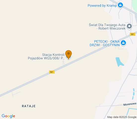 Mapa dojazdu do warsztatu samochodowego w miejscowości Gostynin