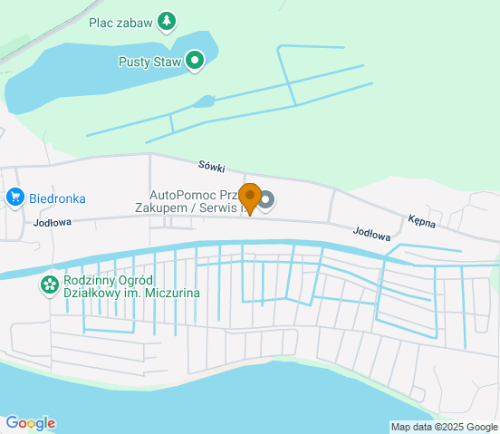 Mapa dojazdu do warsztatu samochodowego w miejscowości Gdańsk