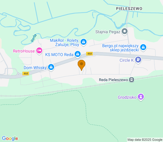 Mapa dojazdu do warsztatu samochodowego w miejscowości Reda